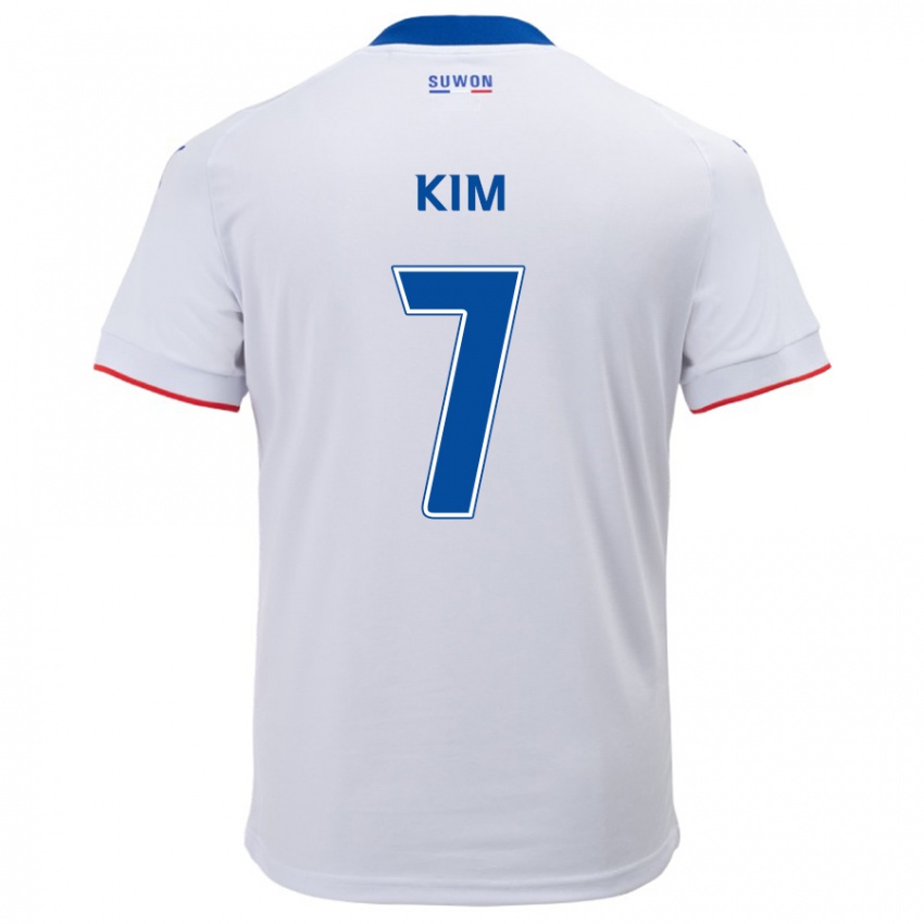 Kinder Hyun Kim #7 Weiß Blau Auswärtstrikot Trikot 2024/25 T-Shirt Österreich