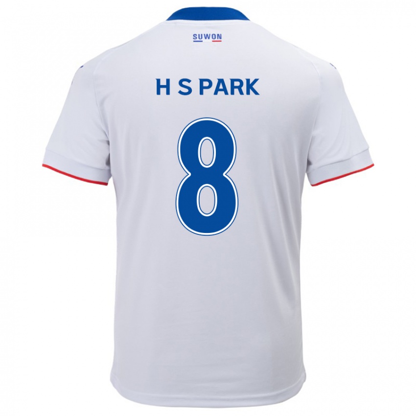 Kinder Sang-Hyeok Park #8 Weiß Blau Auswärtstrikot Trikot 2024/25 T-Shirt Österreich