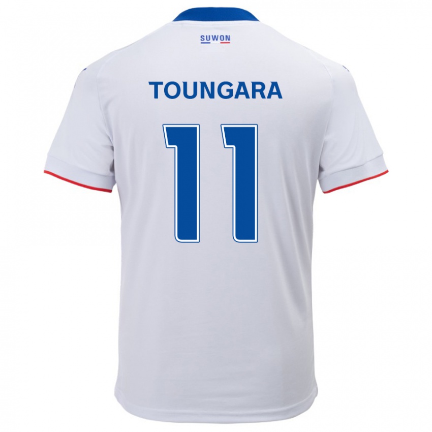 Kinder Aboubacar Toungara #11 Weiß Blau Auswärtstrikot Trikot 2024/25 T-Shirt Österreich