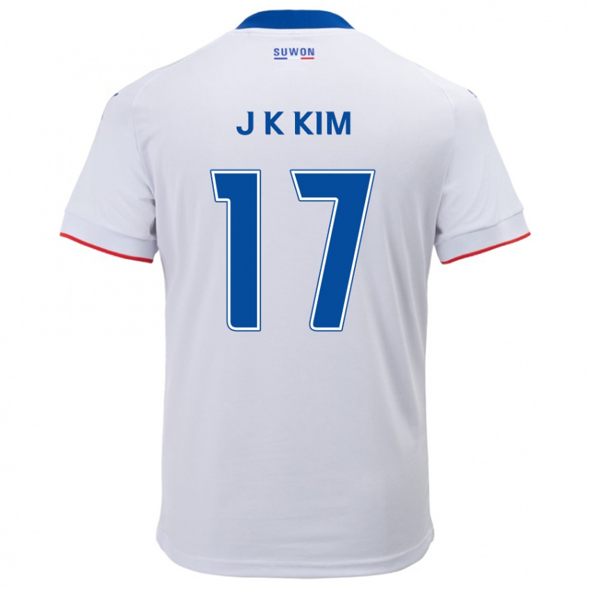 Kinder Kyeong-Jung Kim #17 Weiß Blau Auswärtstrikot Trikot 2024/25 T-Shirt Österreich