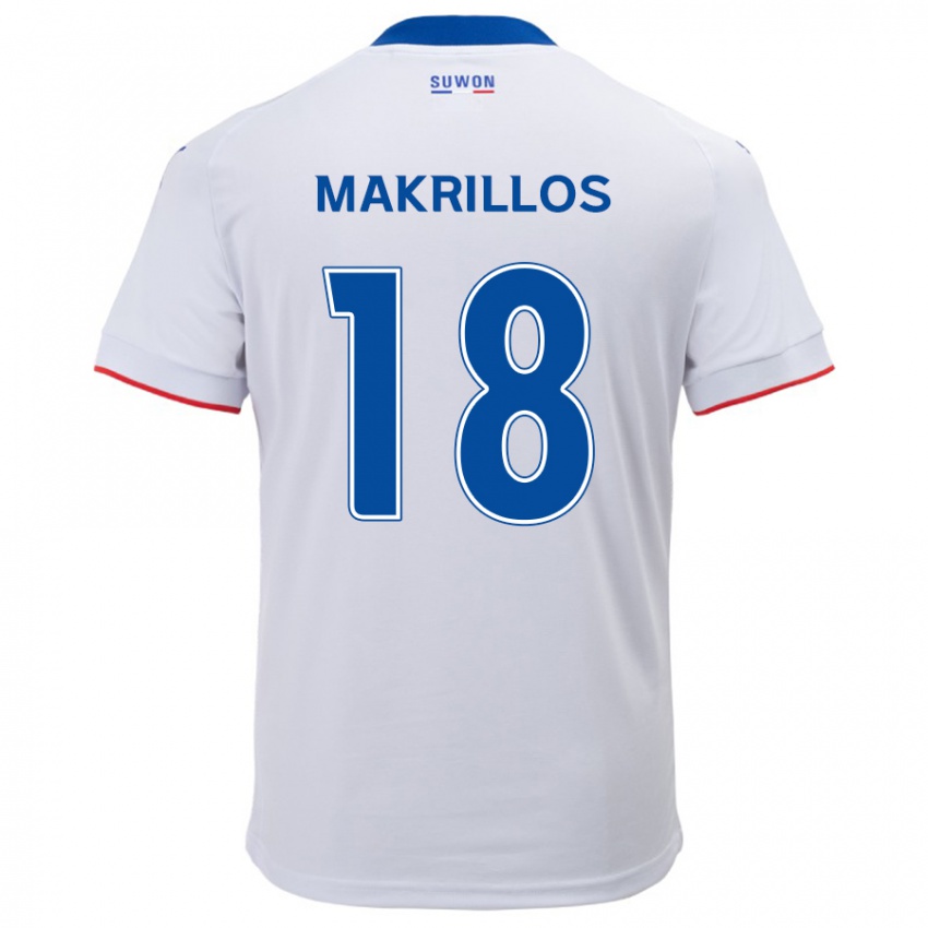 Kinder Peter Makrillos #18 Weiß Blau Auswärtstrikot Trikot 2024/25 T-Shirt Österreich