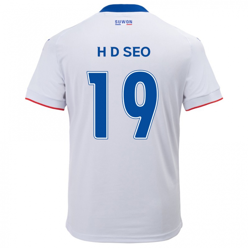 Kinder Dong-Han Seo #19 Weiß Blau Auswärtstrikot Trikot 2024/25 T-Shirt Österreich