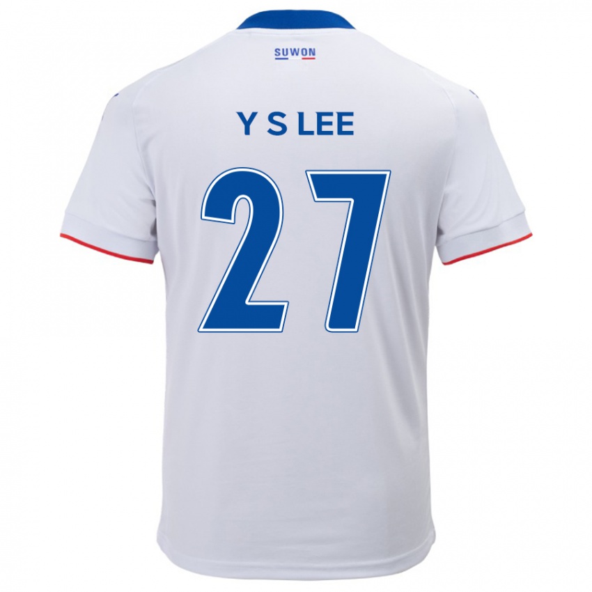 Kinder Shi-Yeong Lee #27 Weiß Blau Auswärtstrikot Trikot 2024/25 T-Shirt Österreich