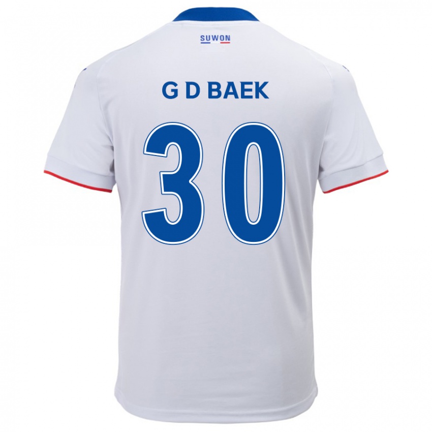 Kinder Dong-Gyu Baek #30 Weiß Blau Auswärtstrikot Trikot 2024/25 T-Shirt Österreich