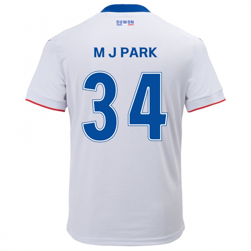 Kinder Ji-Min Park #34 Weiß Blau Auswärtstrikot Trikot 2024/25 T-Shirt Österreich