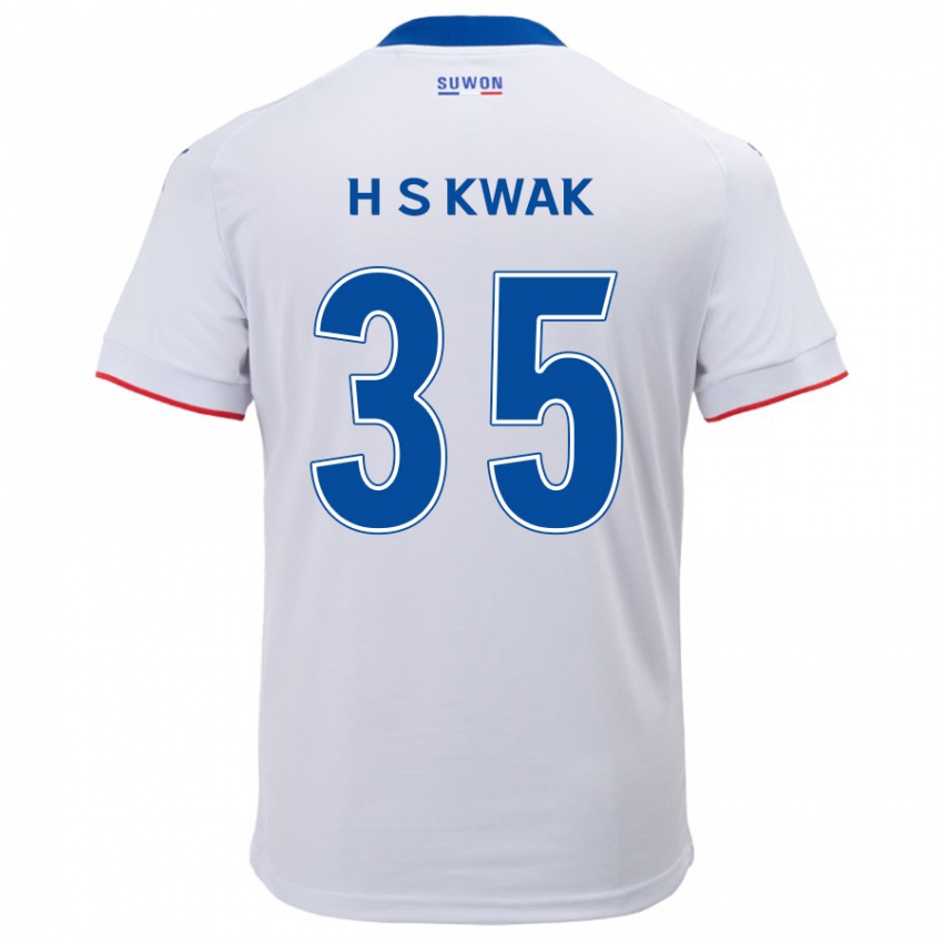 Kinder Sung-Hoon Kwak #35 Weiß Blau Auswärtstrikot Trikot 2024/25 T-Shirt Österreich