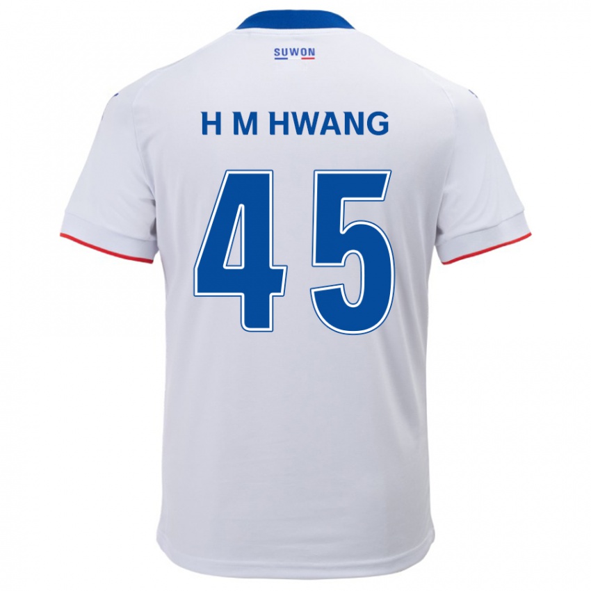 Kinder Myung-Hyun Hwang #45 Weiß Blau Auswärtstrikot Trikot 2024/25 T-Shirt Österreich