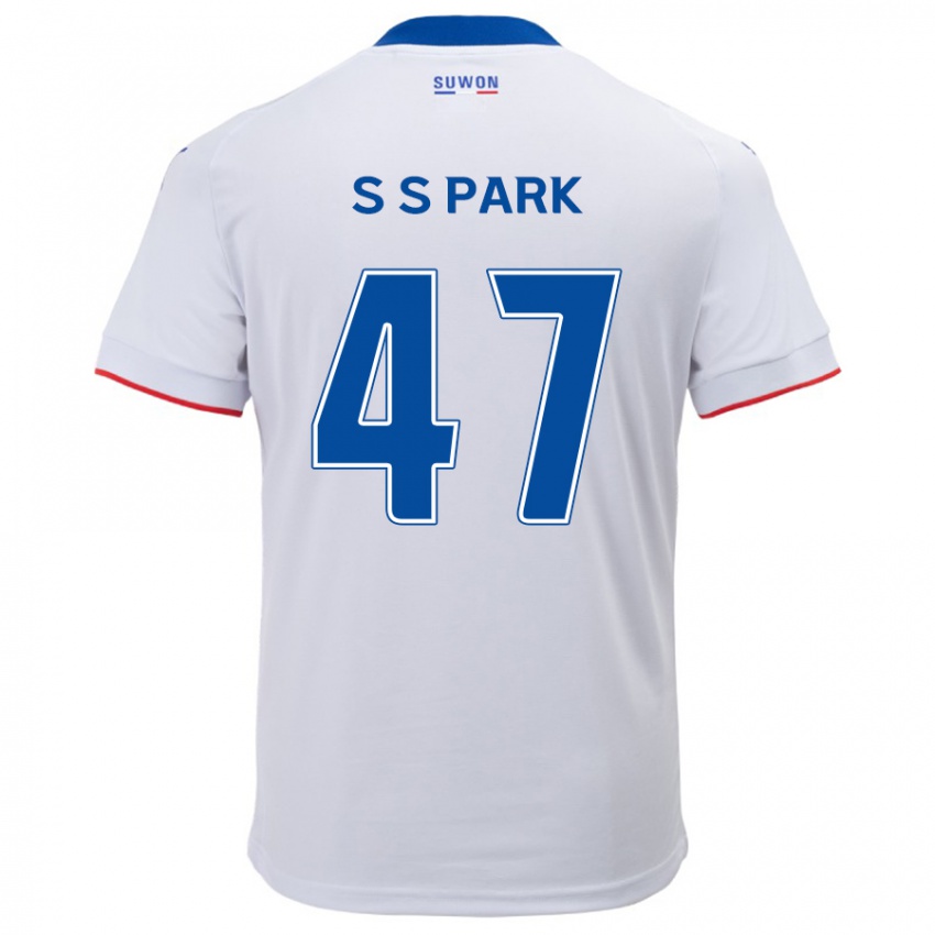 Kinder Seung-Soo Park #47 Weiß Blau Auswärtstrikot Trikot 2024/25 T-Shirt Österreich