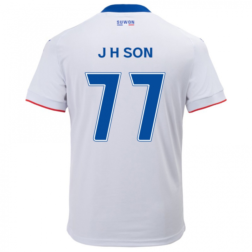 Kinder Ho-Jun Son #77 Weiß Blau Auswärtstrikot Trikot 2024/25 T-Shirt Österreich