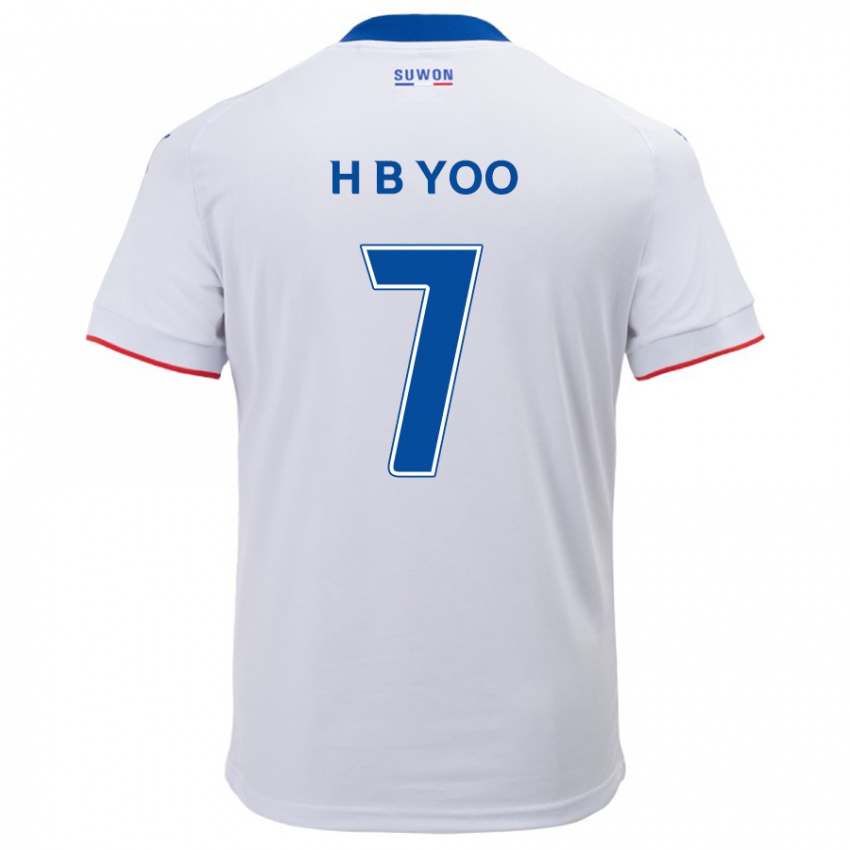 Kinder Byung-Heon Yoo #7 Weiß Blau Auswärtstrikot Trikot 2024/25 T-Shirt Österreich