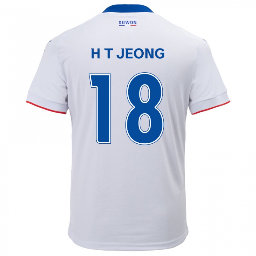 Kinder Tae-Hwan Jeong #18 Weiß Blau Auswärtstrikot Trikot 2024/25 T-Shirt Österreich