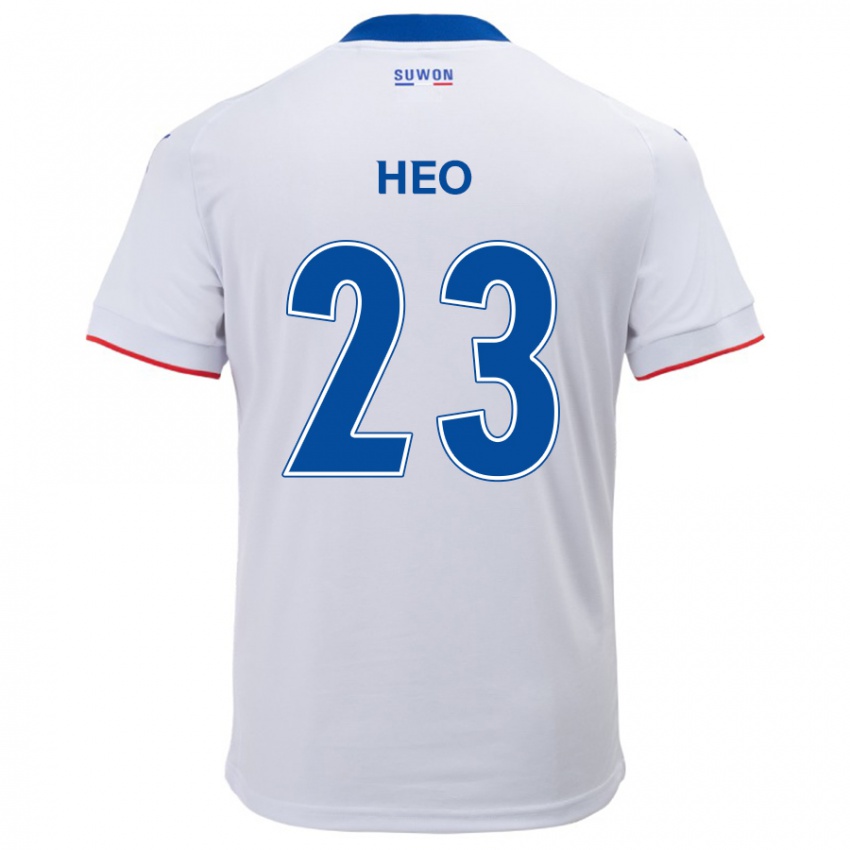 Kinder Hwan Heo #23 Weiß Blau Auswärtstrikot Trikot 2024/25 T-Shirt Österreich