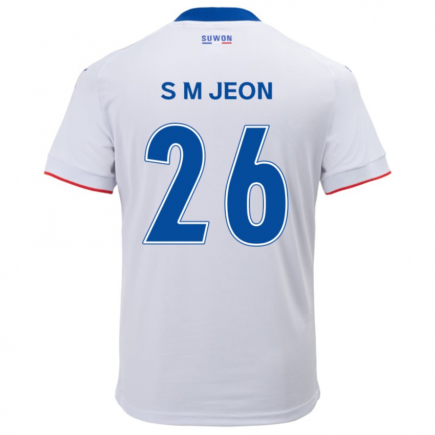 Kinder Min-Seung Jeon #26 Weiß Blau Auswärtstrikot Trikot 2024/25 T-Shirt Österreich