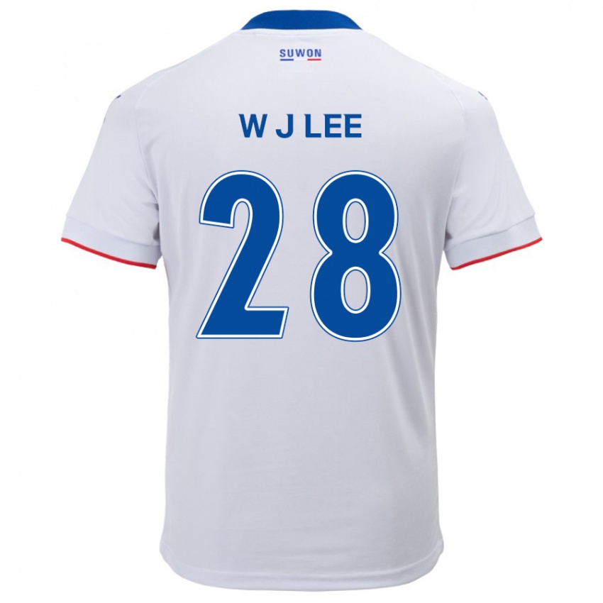 Kinder Jun-Woo Lee #28 Weiß Blau Auswärtstrikot Trikot 2024/25 T-Shirt Österreich