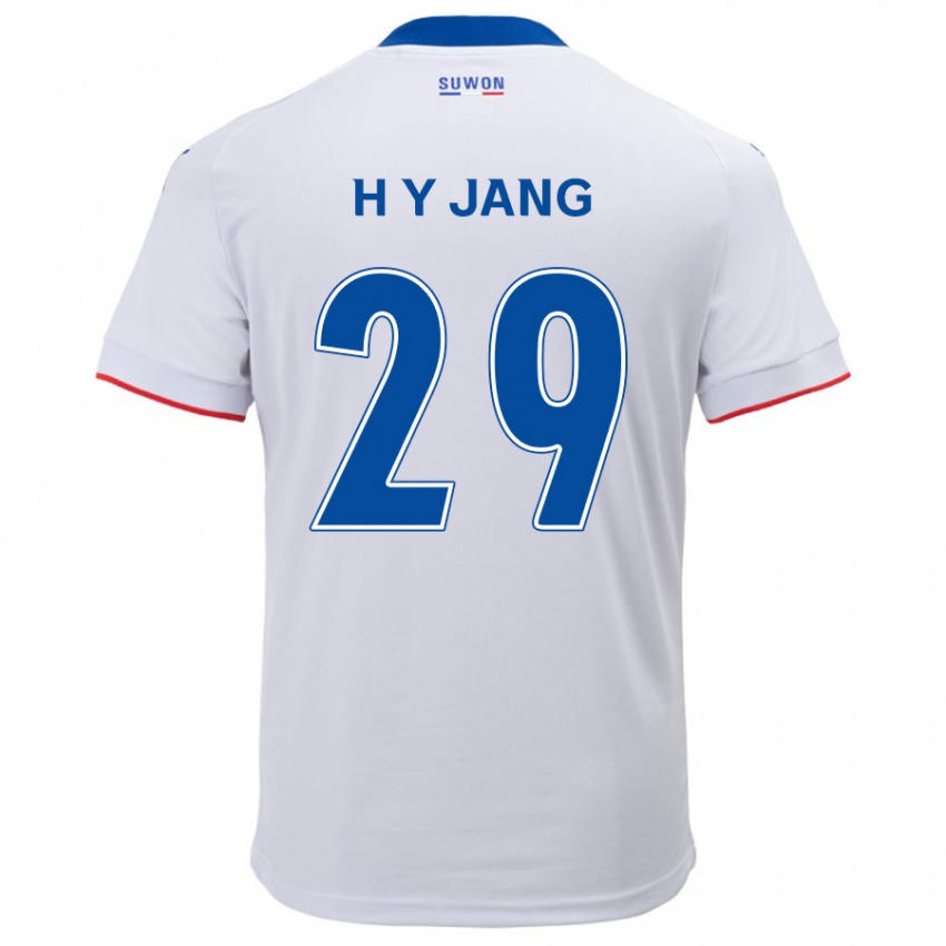 Kinder Yo-Han Jang #29 Weiß Blau Auswärtstrikot Trikot 2024/25 T-Shirt Österreich