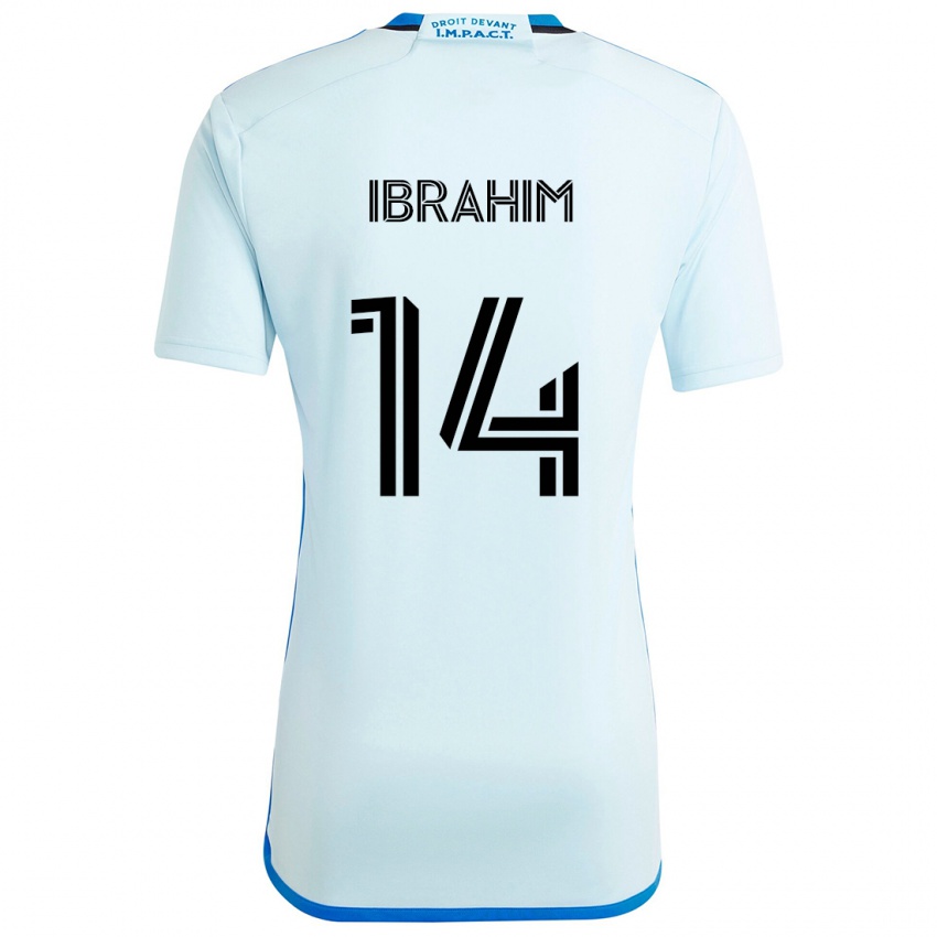 Kinder Sunusi Ibrahim #14 Eisblau Auswärtstrikot Trikot 2024/25 T-Shirt Österreich