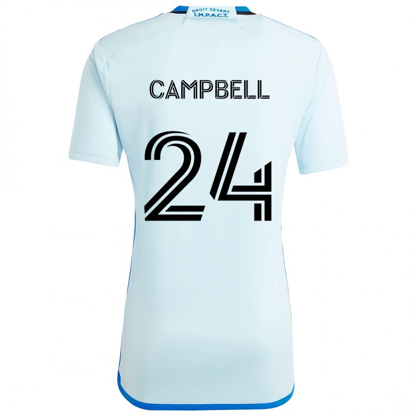 Kinder George Campbell #24 Eisblau Auswärtstrikot Trikot 2024/25 T-Shirt Österreich