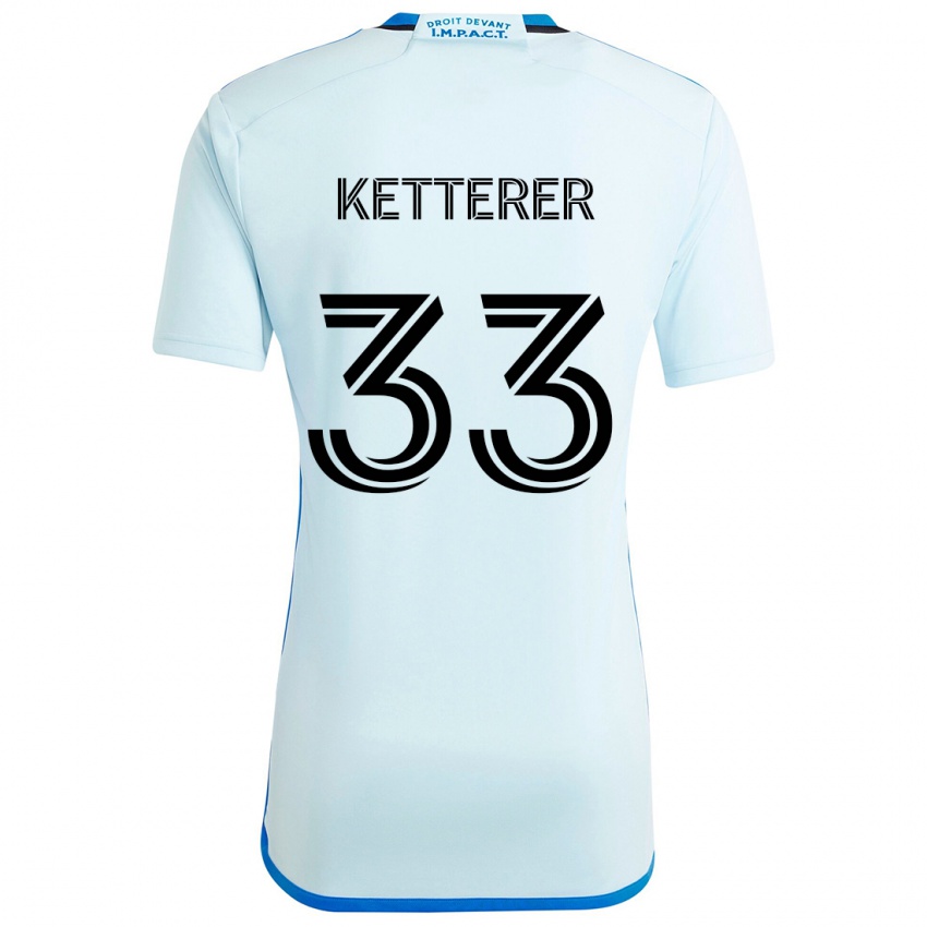 Kinder Logan Ketterer #33 Eisblau Auswärtstrikot Trikot 2024/25 T-Shirt Österreich