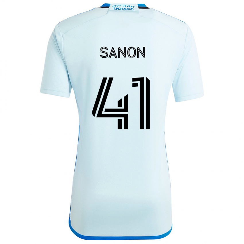 Kinder Jérémy Sanon #41 Eisblau Auswärtstrikot Trikot 2024/25 T-Shirt Österreich