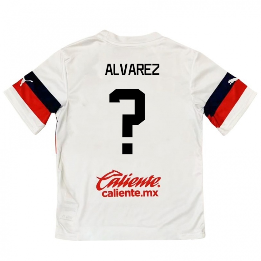 Kinder Sergio Álvarez #0 Weiß Rot Auswärtstrikot Trikot 2024/25 T-Shirt Österreich