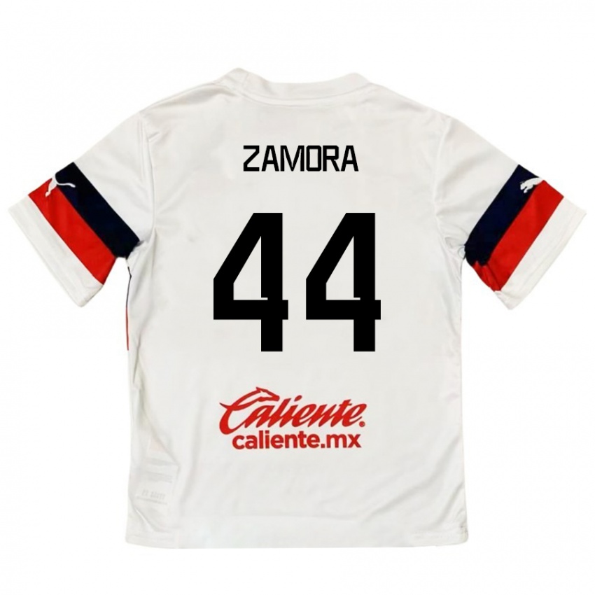 Kinder Saúl Zamora #44 Weiß Rot Auswärtstrikot Trikot 2024/25 T-Shirt Österreich