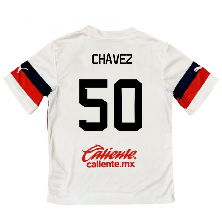 Kinder Mateo Chávez #50 Weiß Rot Auswärtstrikot Trikot 2024/25 T-Shirt Österreich