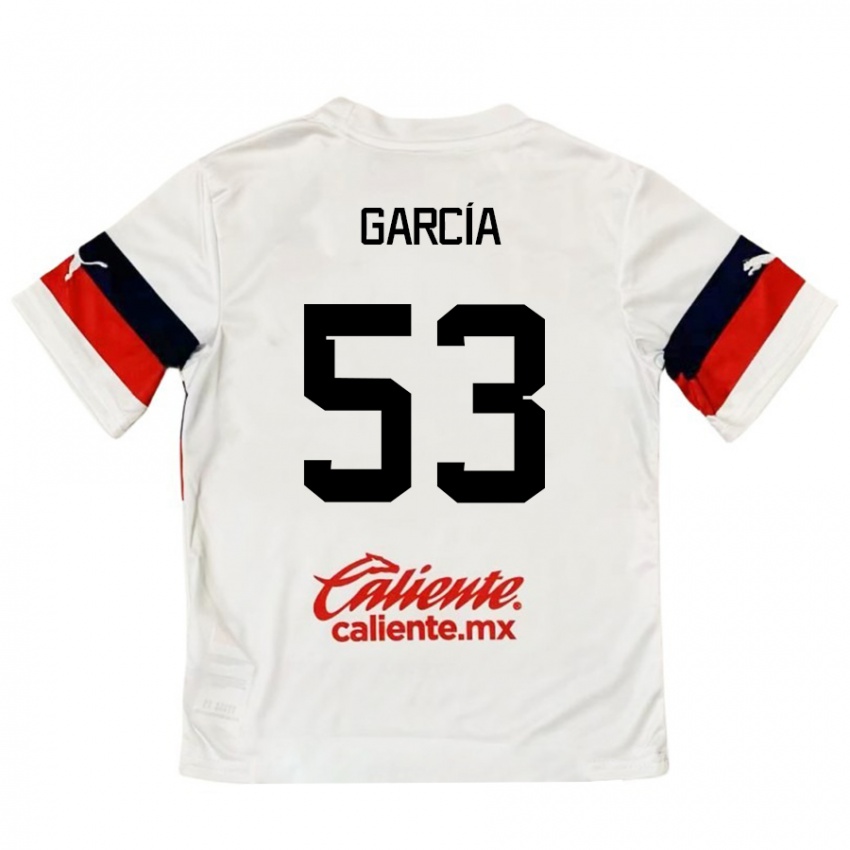 Kinder Uziel García #53 Weiß Rot Auswärtstrikot Trikot 2024/25 T-Shirt Österreich