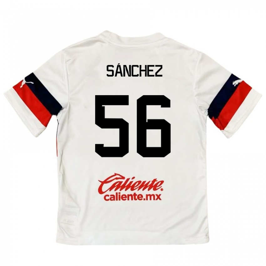 Kinder Benjamín Sánchez #56 Weiß Rot Auswärtstrikot Trikot 2024/25 T-Shirt Österreich