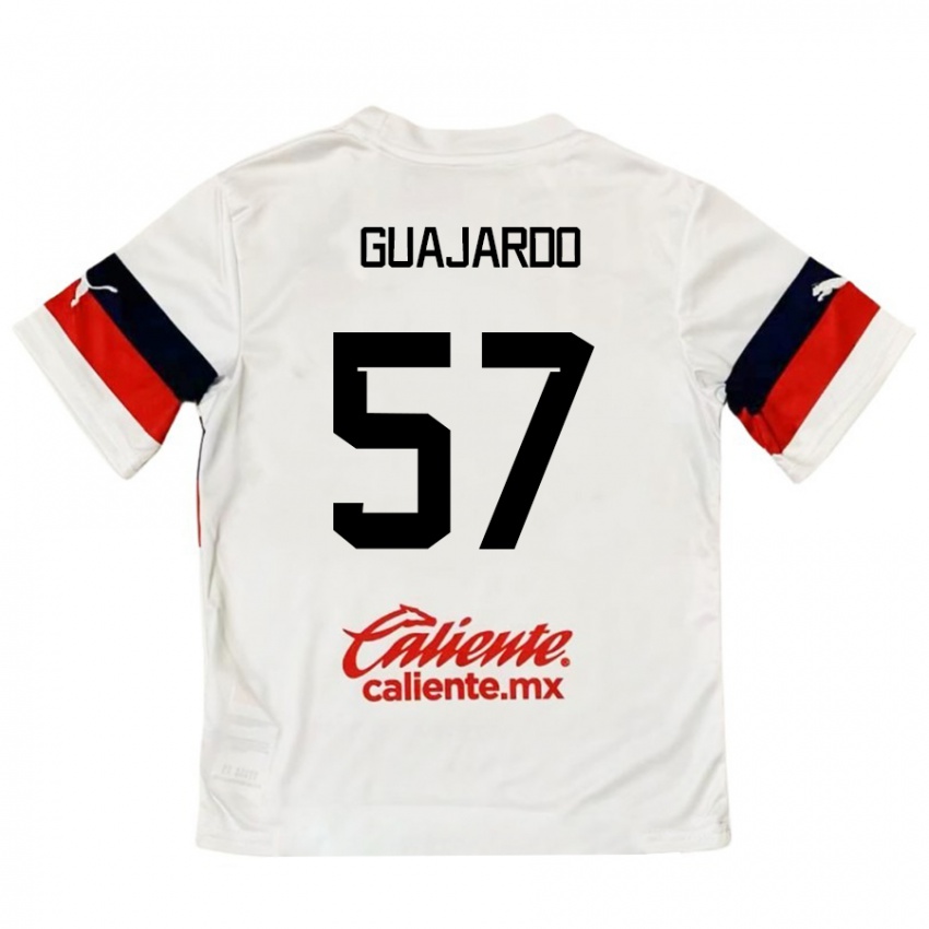 Kinder Dylan Guajardo #57 Weiß Rot Auswärtstrikot Trikot 2024/25 T-Shirt Österreich