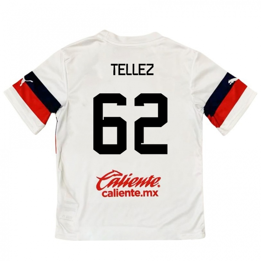 Kinder Brandon Téllez #62 Weiß Rot Auswärtstrikot Trikot 2024/25 T-Shirt Österreich