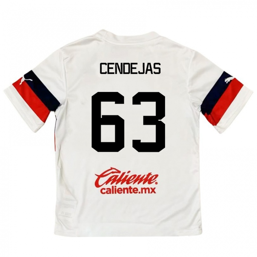 Kinder Matías Cendejas #63 Weiß Rot Auswärtstrikot Trikot 2024/25 T-Shirt Österreich