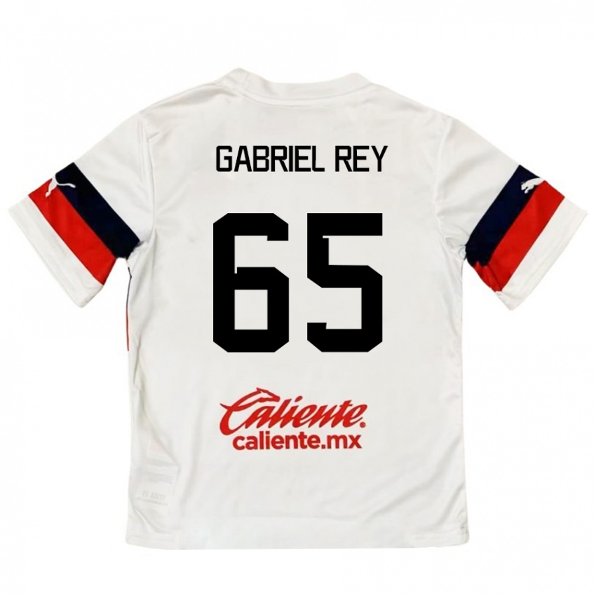 Kinder Luis Gabriel Rey #65 Weiß Rot Auswärtstrikot Trikot 2024/25 T-Shirt Österreich