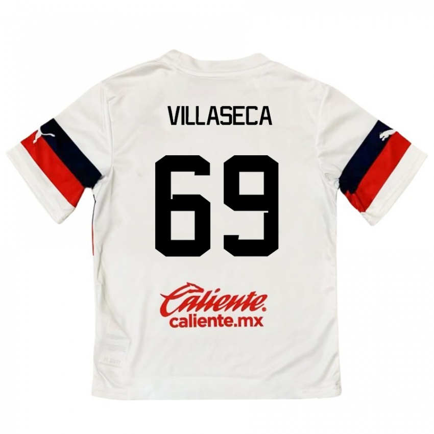 Kinder Daniel Villaseca #69 Weiß Rot Auswärtstrikot Trikot 2024/25 T-Shirt Österreich