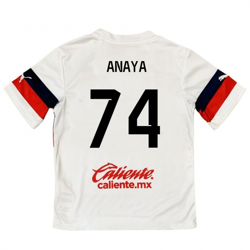 Kinder Mario Anaya #74 Weiß Rot Auswärtstrikot Trikot 2024/25 T-Shirt Österreich