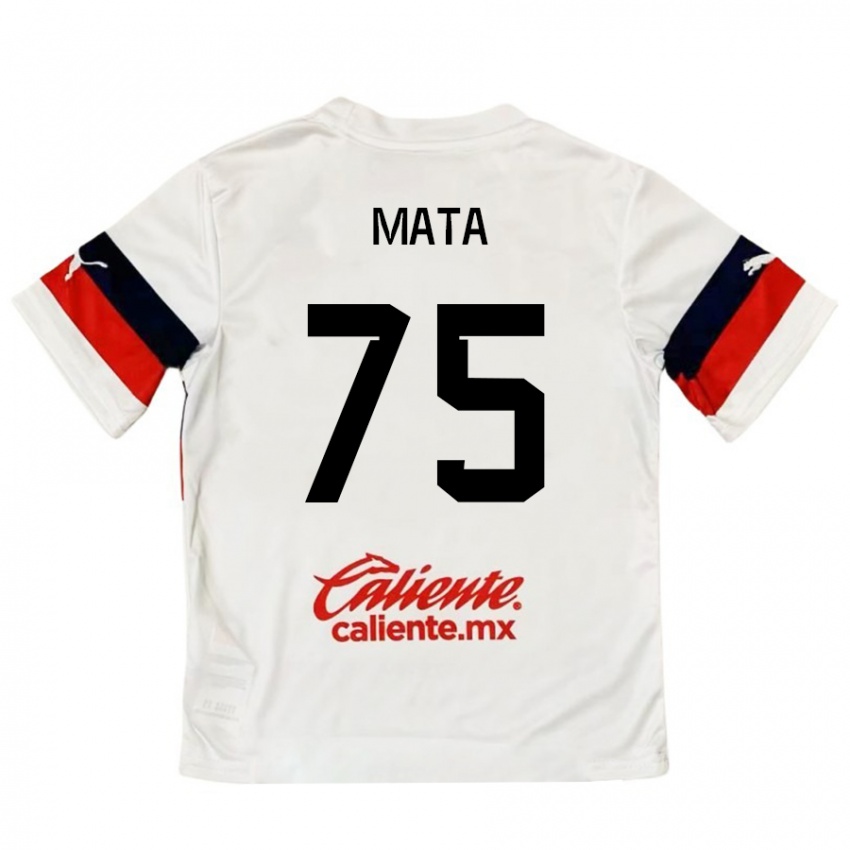 Kinder Hugo Mata #75 Weiß Rot Auswärtstrikot Trikot 2024/25 T-Shirt Österreich