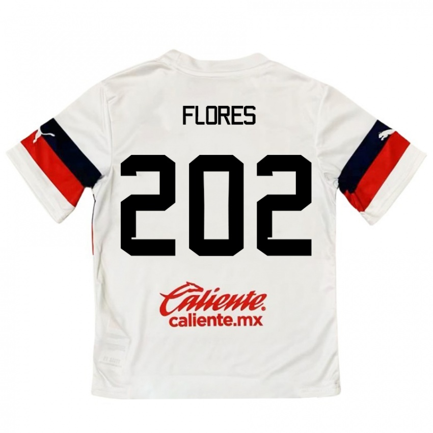 Kinder Daniel Flores #202 Weiß Rot Auswärtstrikot Trikot 2024/25 T-Shirt Österreich