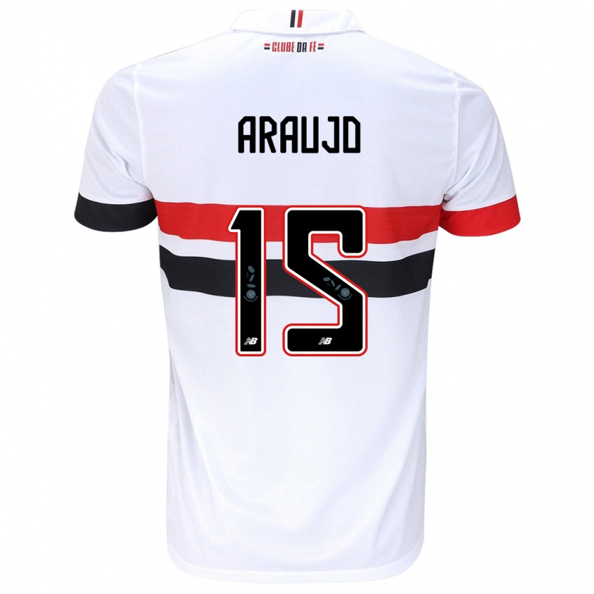 Herren Michel Araújo #15 Weiß Rot Schwarz Heimtrikot Trikot 2024/25 T-Shirt Österreich