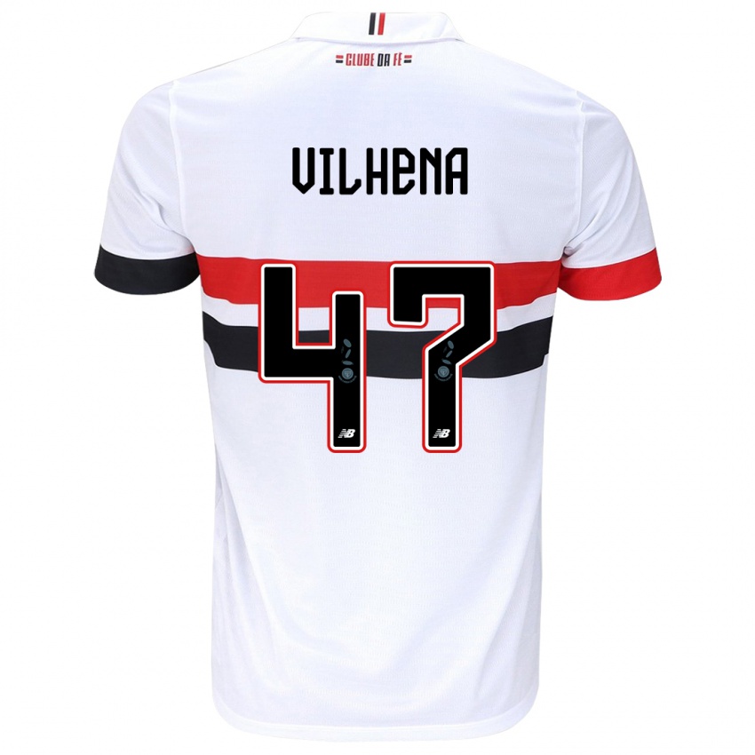 Herren Pedro Vilhena #47 Weiß Rot Schwarz Heimtrikot Trikot 2024/25 T-Shirt Österreich