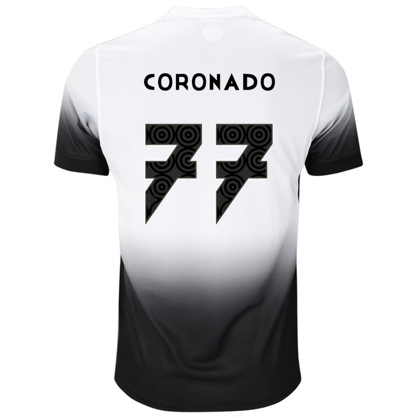 Herren Igor Coronado #77 Weiß Schwarz Heimtrikot Trikot 2024/25 T-Shirt Österreich