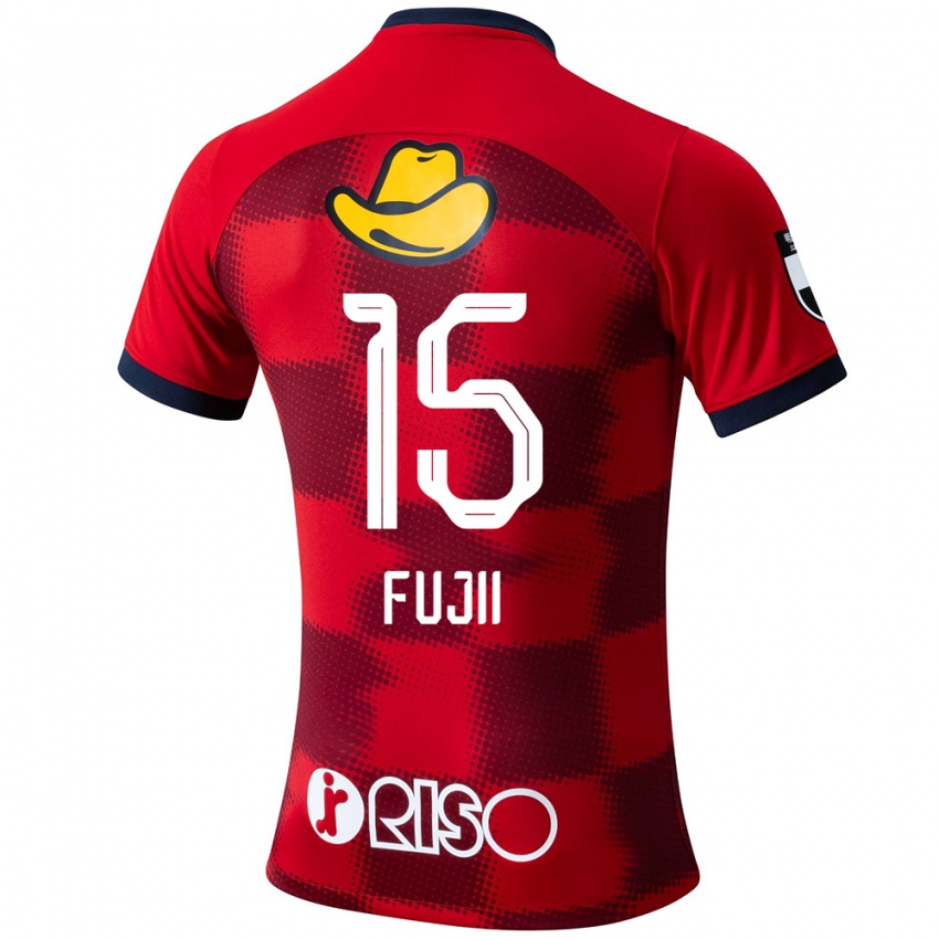 Herren Tomoya Fujii #15 Rot Blau Weiß Heimtrikot Trikot 2024/25 T-Shirt Österreich