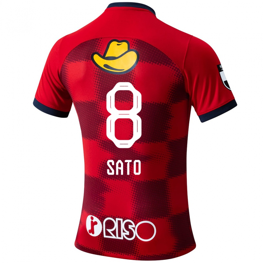 Herren Yuto Sato #8 Rot Blau Weiß Heimtrikot Trikot 2024/25 T-Shirt Österreich