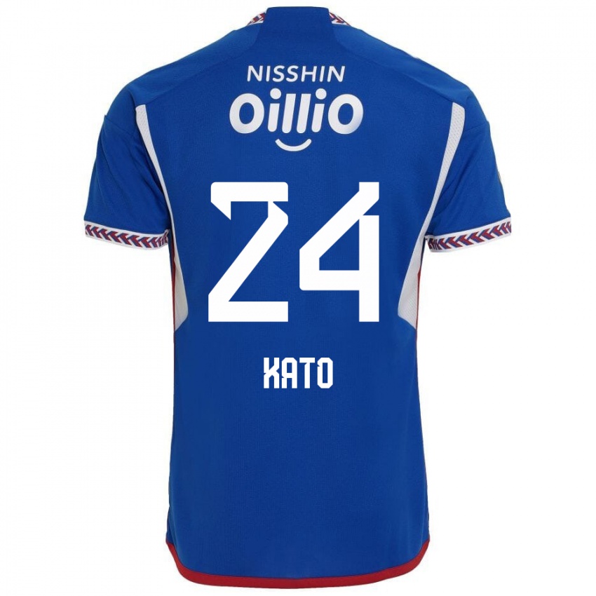 Herren Hijiri Kato #24 Blau Weiß Rot Heimtrikot Trikot 2024/25 T-Shirt Österreich