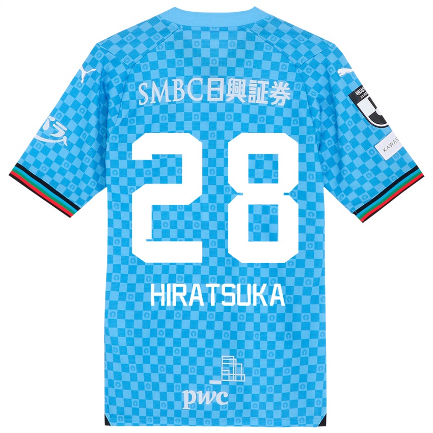 Herren Hayato Hiratsuka #28 Azurblau Heimtrikot Trikot 2024/25 T-Shirt Österreich