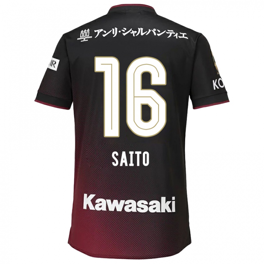 Herren Mitsuki Saito #16 Schwarz Rot Heimtrikot Trikot 2024/25 T-Shirt Österreich