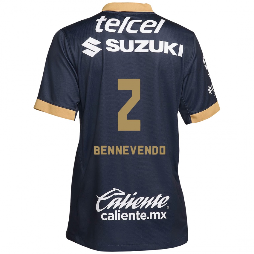 Herren Pablo Bennevendo #2 Obsidian Gold Weiß Auswärtstrikot Trikot 2024/25 T-Shirt Österreich