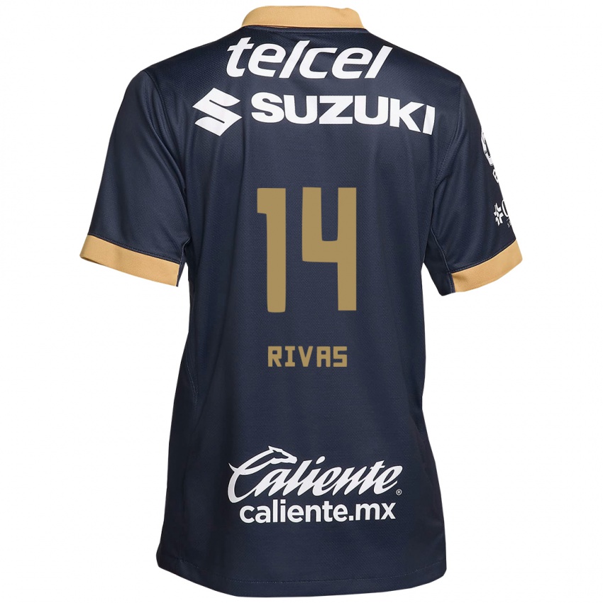 Herren Jesús Rivas #14 Obsidian Gold Weiß Auswärtstrikot Trikot 2024/25 T-Shirt Österreich