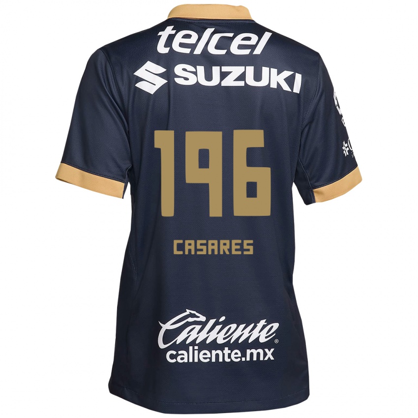 Herren Mateo Casares #196 Obsidian Gold Weiß Auswärtstrikot Trikot 2024/25 T-Shirt Österreich