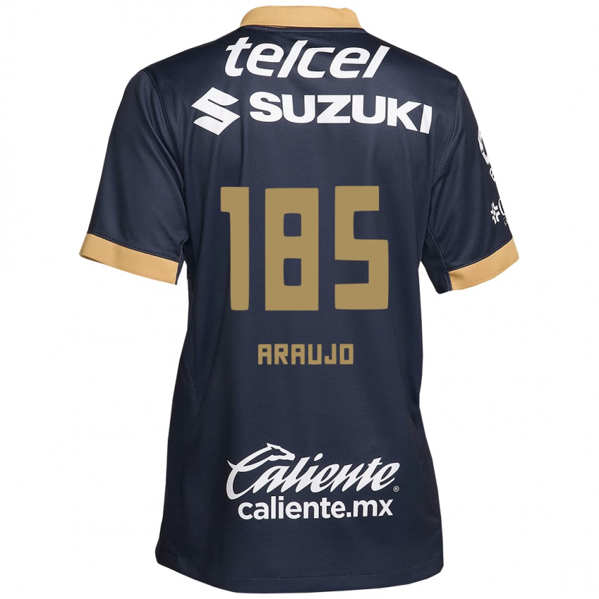 Herren Andrés Araujo #185 Obsidian Gold Weiß Auswärtstrikot Trikot 2024/25 T-Shirt Österreich