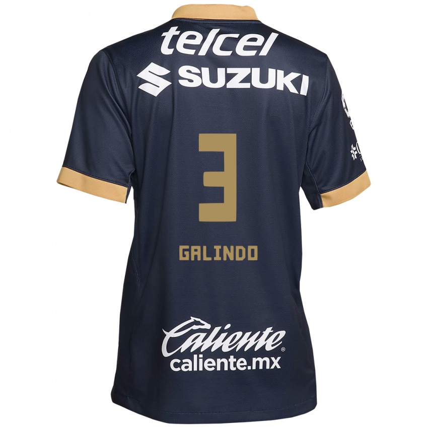 Herren Ricardo Galindo #3 Obsidian Gold Weiß Auswärtstrikot Trikot 2024/25 T-Shirt Österreich