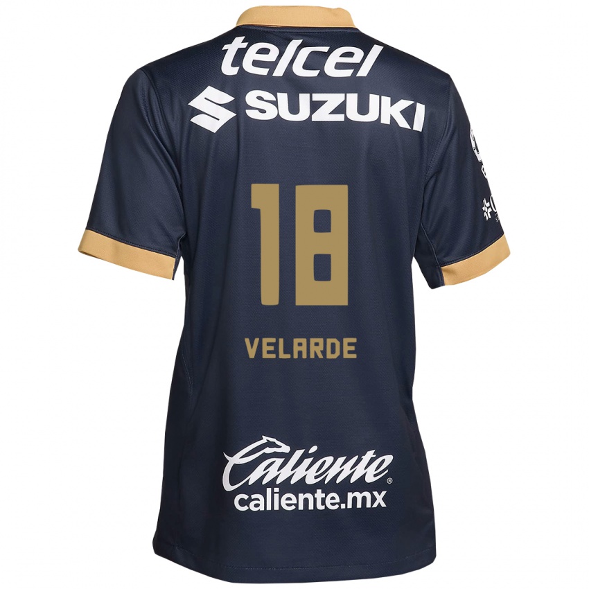 Herren Efrain Velarde #18 Obsidian Gold Weiß Auswärtstrikot Trikot 2024/25 T-Shirt Österreich